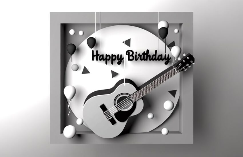 spiel "Happy Birthday" auf der Gitarre